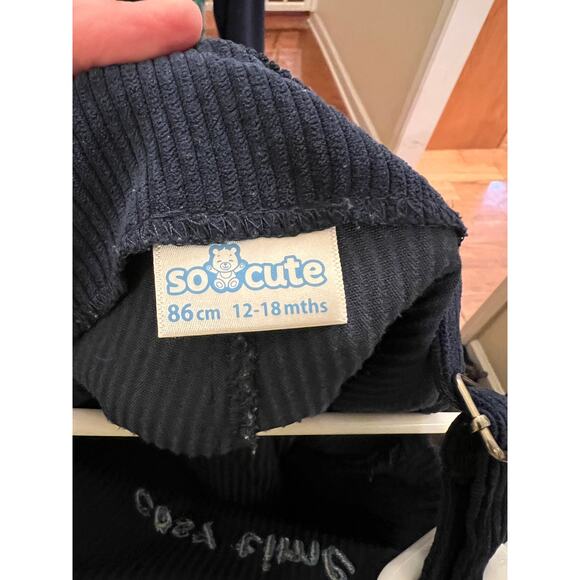 Navy Corduroy Baby Overalls 12-18M Cosy Time So Cute Brand - Picture 3 of 6